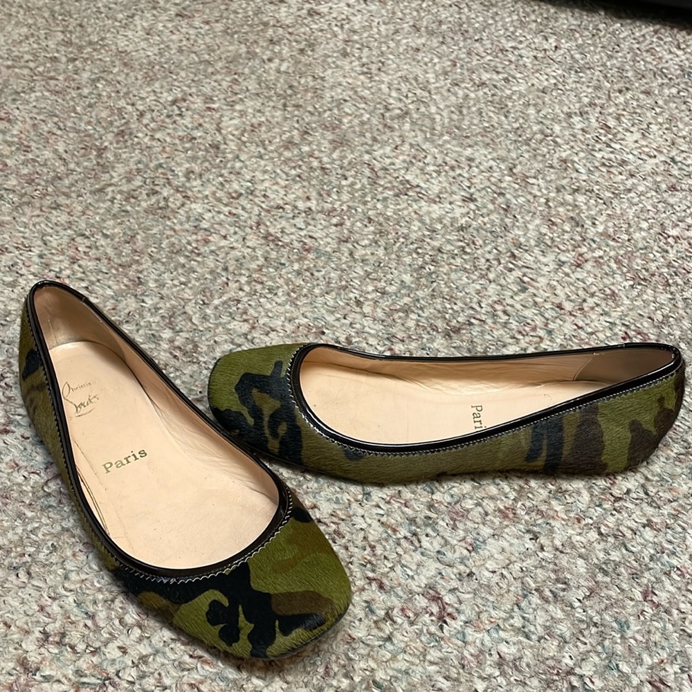 Christian Louboutin pony hair flats